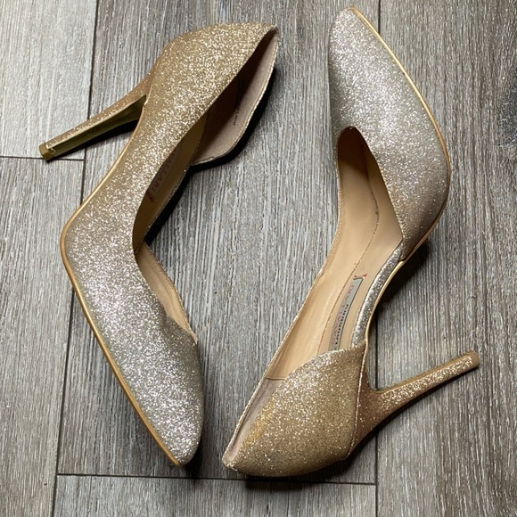 Chinese Laundry By Kristin Cavallari Formal Pointed Toe Heel Sparkly Gold Silver - Picture 1 of 16